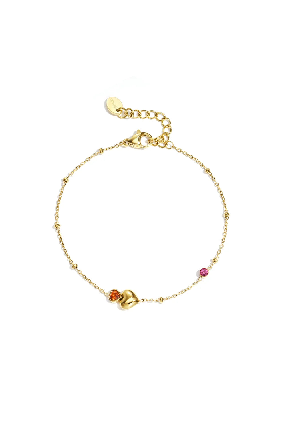 armband met hartjes en steentje