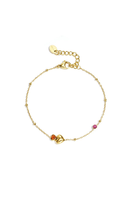 armband met hartjes en steentje